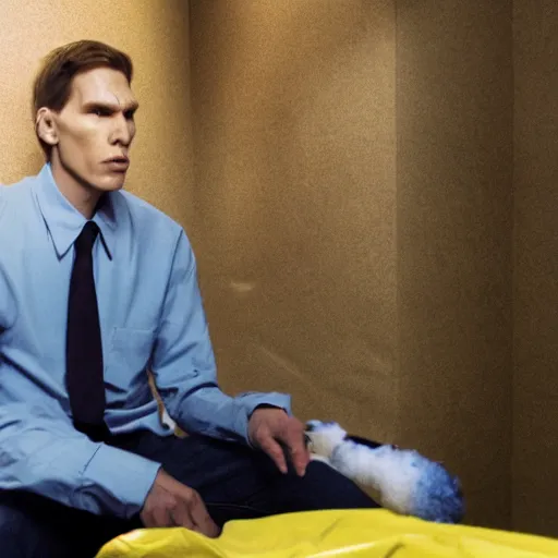 Image similar to Live Action Still of Jerma in Breaking Bad, real life, hyperrealistic, ultra realistic, realistic, highly detailed, epic, HD quality, 8k resolution, body and headshot, film still