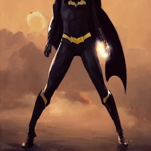 Image similar to Zendaya as DC's Batman, hd, artwork by greg rutkowski