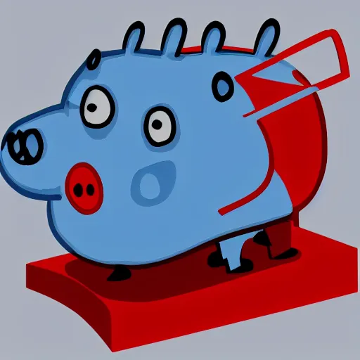 Image similar to peppa pig head shaped turbo, turbo head, exhaust, mechanical, engine