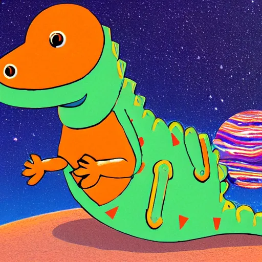 Image similar to dinosaur wearing spacesuit