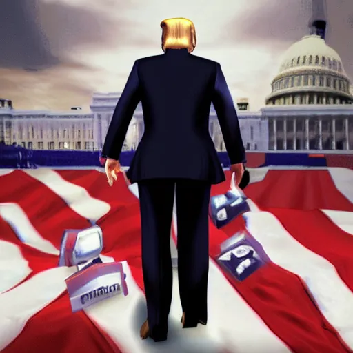 Image similar to Donald Trump, ps2 graphics