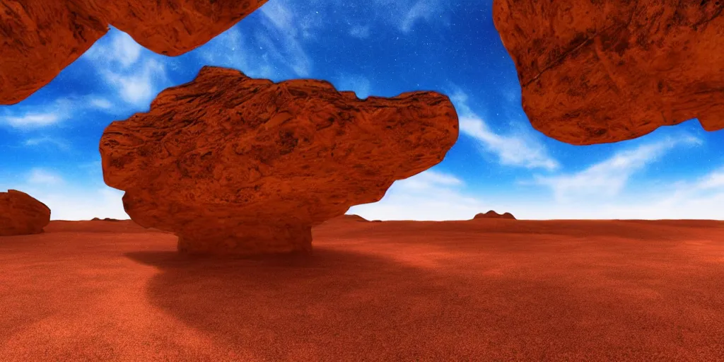 Image similar to desert with sky with starscinematic, highly detailed wide, atmospheric lighting, kekai kotaki style