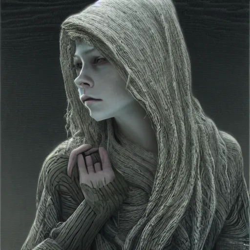 Prompt: Woman masterpiece, Avril Lavigne, lines, by Edgar Maxence and Ross Tran, Zdzisław Beksiński, and Michael Whelan, distant, gustav dore, H.R. Giger, 8k, octane render