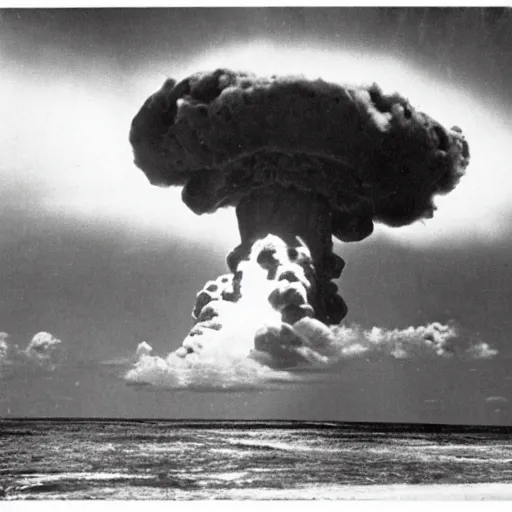 Prompt: a nuclear explosion at bikini atoll