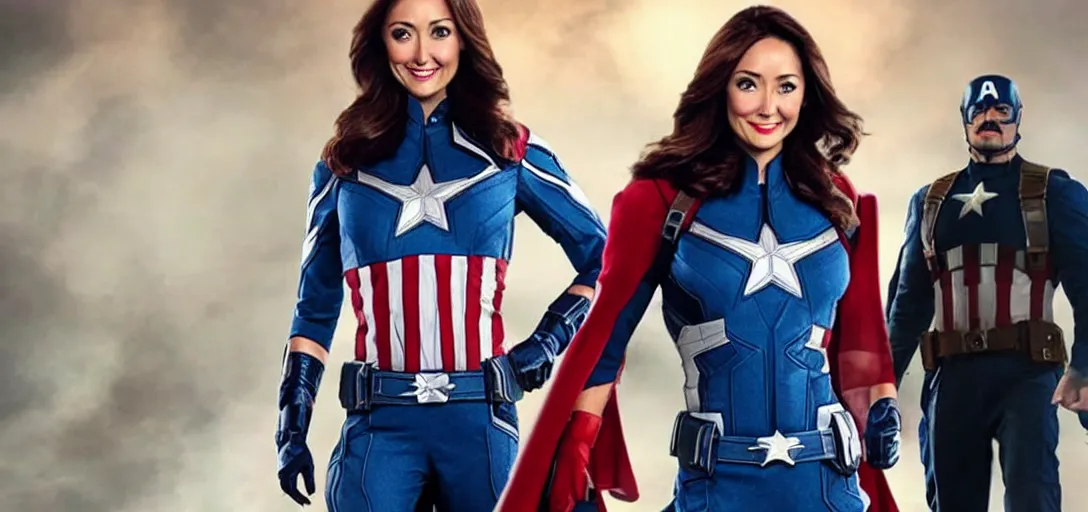 Image similar to still of jessica chobot as capitan america in marvel avengers