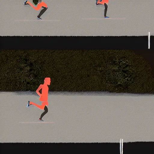 Prompt: frame animation sequence of running person