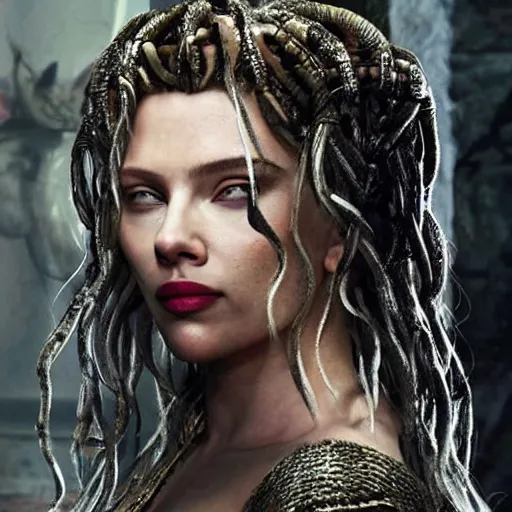 Image similar to scarlett johanson as medusa