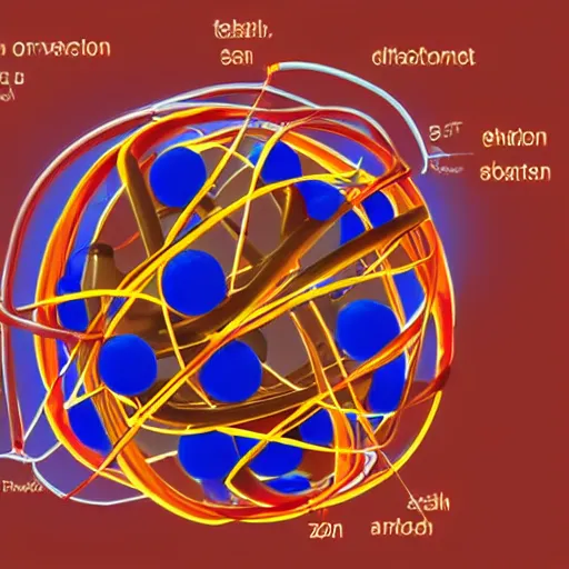 Image similar to the structure of an electron, university textbook illustration