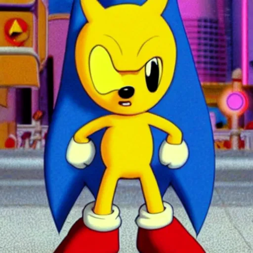 Prompt: Sonichu in the movie Sonic, movie still