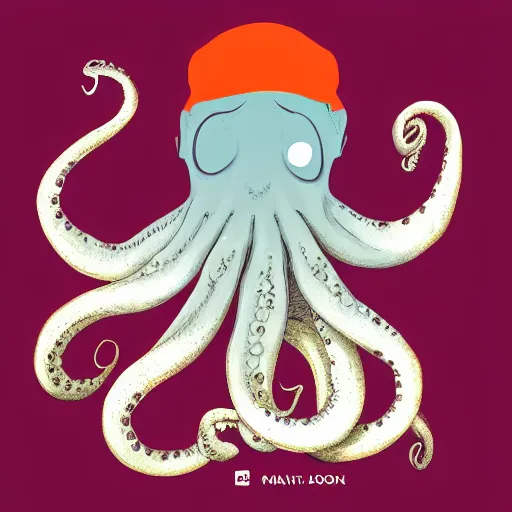 Image similar to digital art of octopus dj