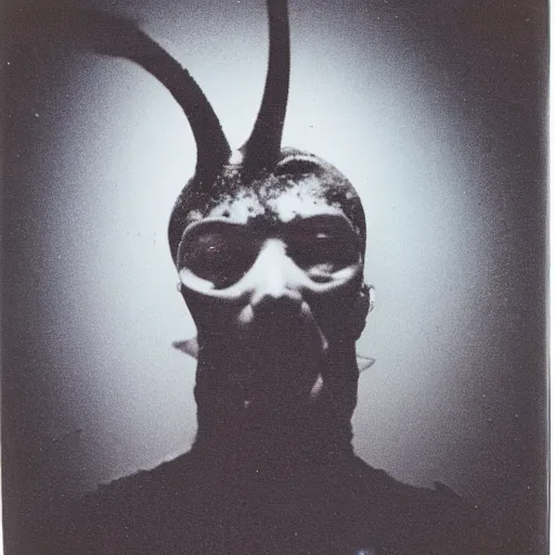 Image similar to polaroid of squid-like ithilid face shot by Tarkovsky