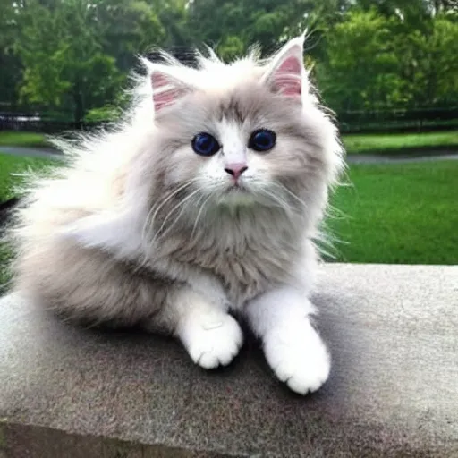 Image similar to cute fluffy cat with wings