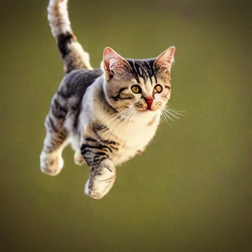 Prompt: photo of a giant flying cat