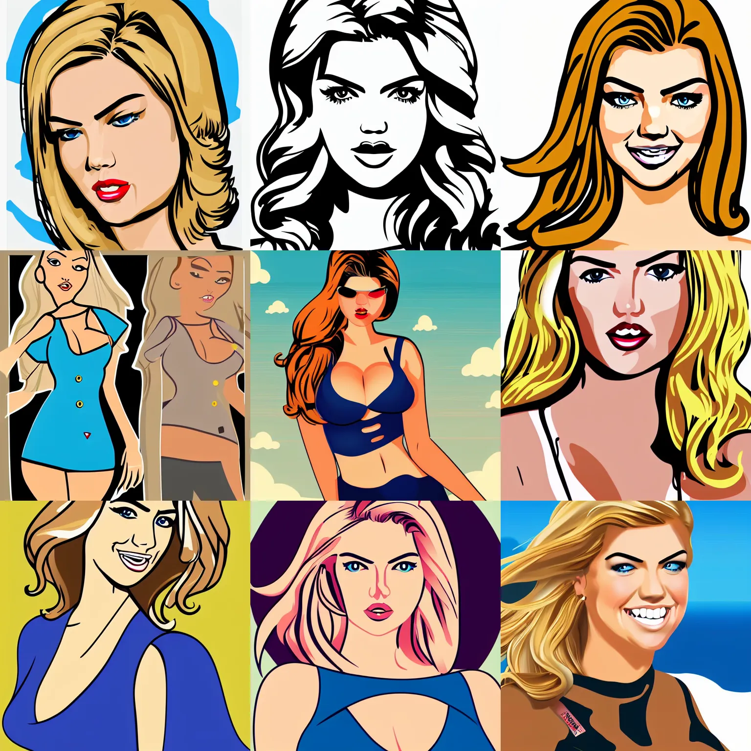 Prompt: cartoon style kate upton, vector, pixta. jp