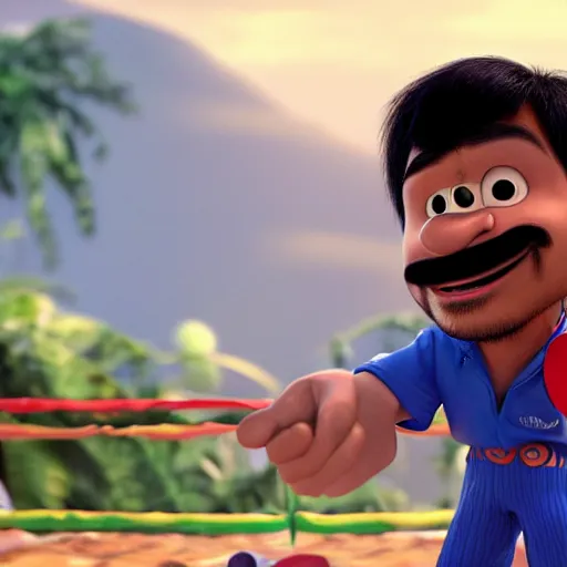 Image similar to manny pacquiao as a pixar disney character from up ( 2 0 0 9 ), unreal engine, octane render, 3 d render, photorealistic