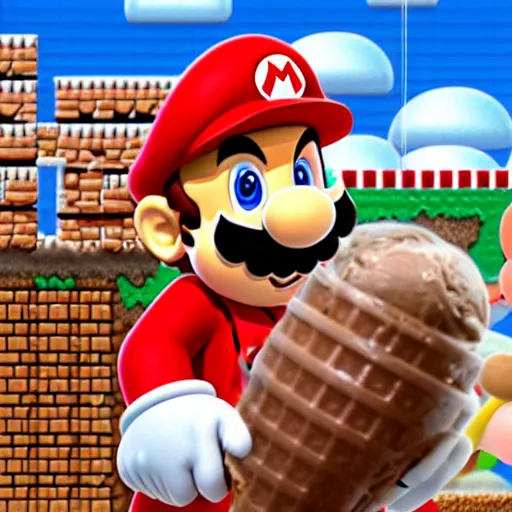 Image similar to super mario ice cream pop