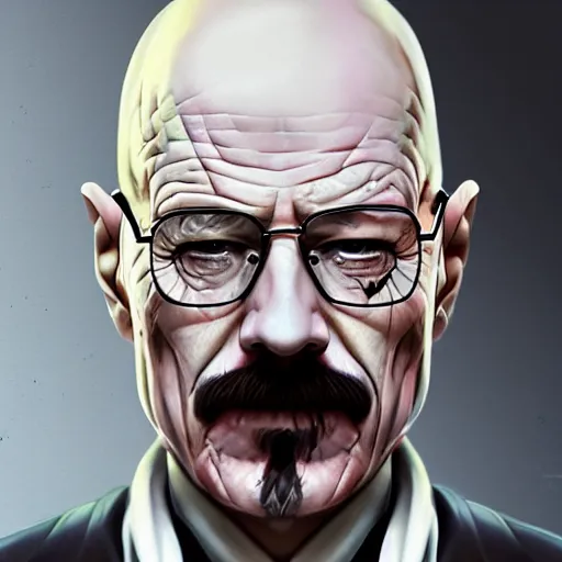 Image similar to portrait of walter white as the joker, artstationhd, artstationhq, cgsociety, r / art.