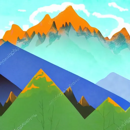 Image similar to beautiful illustration of beautiful mountain scenery