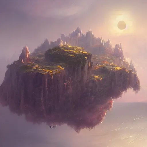 Image similar to floating islands in the sky, fantasy, greg rutkowski