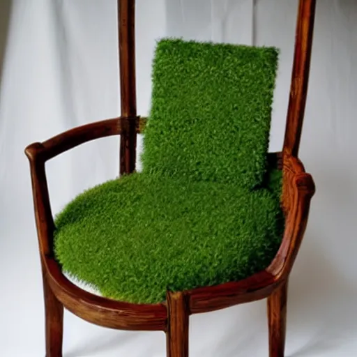Prompt: chair made out of nettle