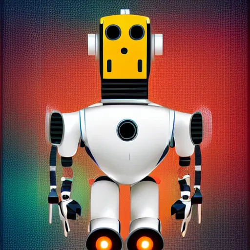 Image similar to futuristic poster of 2 robots