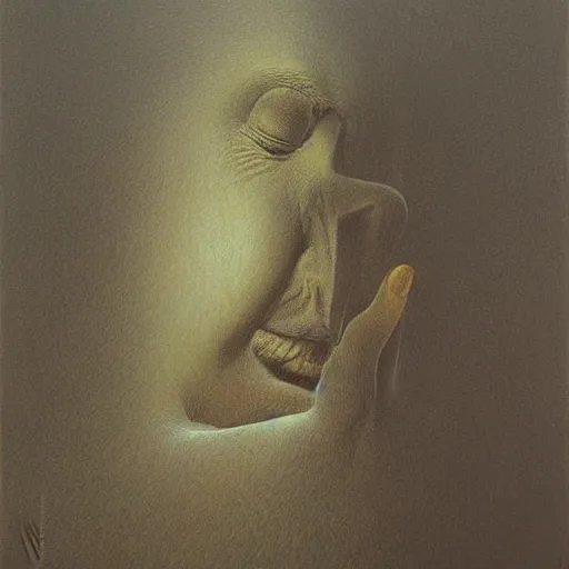 Image similar to Notus by Zdzisław Beksiński, oil on canvas