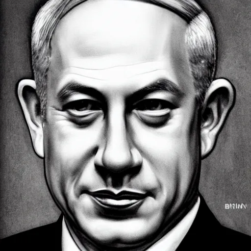 Prompt: benjamin netanyahu portrait, photorealistic, detailed