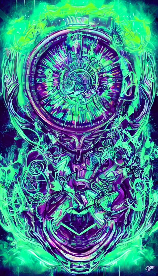 Image similar to psytrance artwork, by jesper esjing