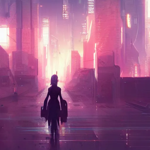 Image similar to round field, city, cyberpunk, fantasy, neon lights, sharp focus, intricate, elegant, digital painting, artstation, matte, highly detailed, concept art, illustration, ambient lighting, art by ruan jia and artgerm and range murata and wlop and ross tran and william, adolphe bouguereau and beeple