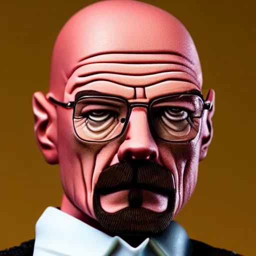 Image similar to Walter White as a plastic figure, bubblehead