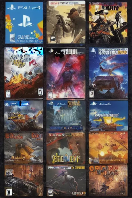 Prompt: one ps 4 game cover that represents all ps 4 game covers, coherent