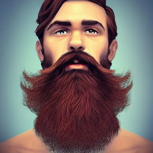 Image similar to the best male with beard and mustache profile picture of 2 0 2 5, 4 k, beautiful gorgeous digital art, trending on artstation