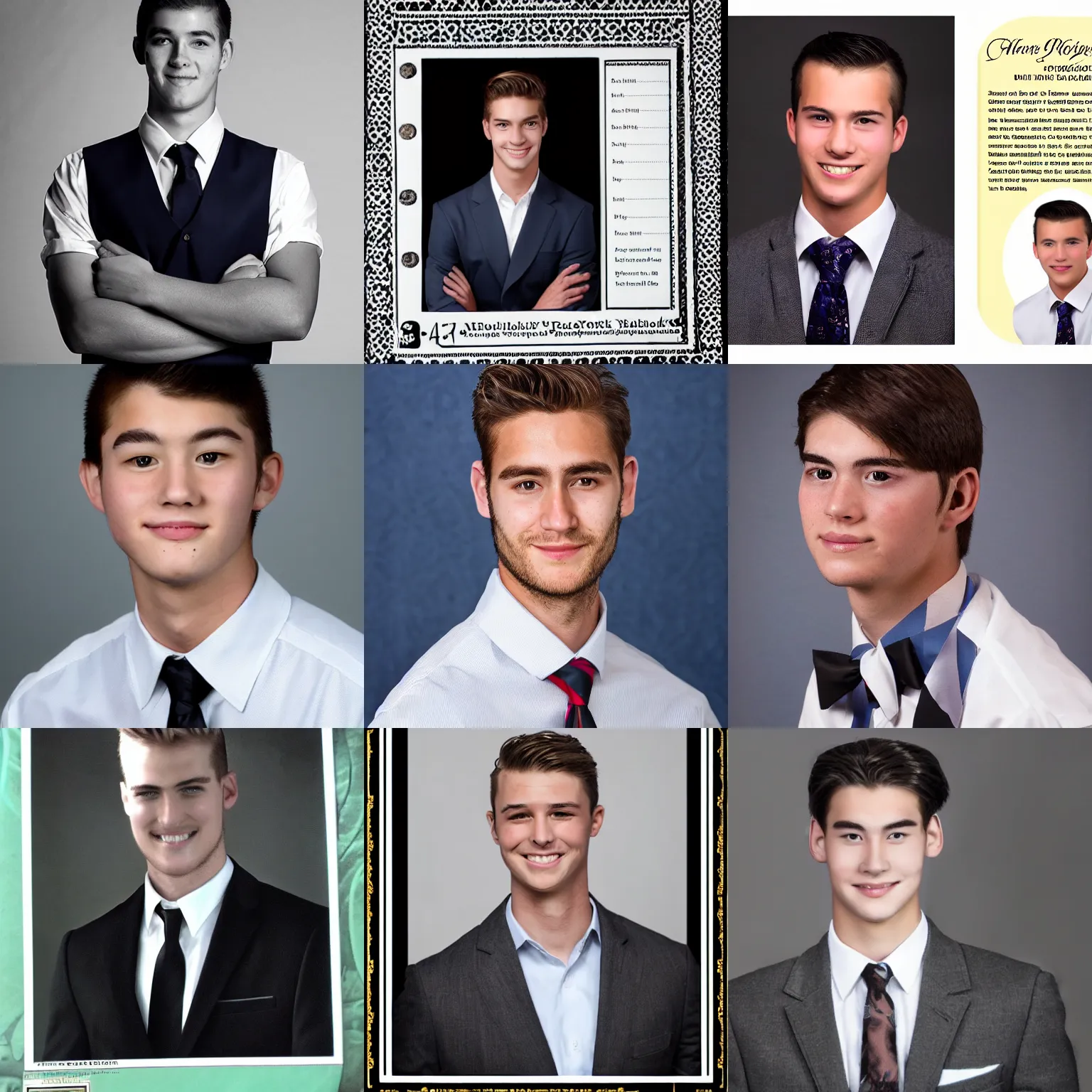 Prompt: yearbook photo very handsome elegant manly chad