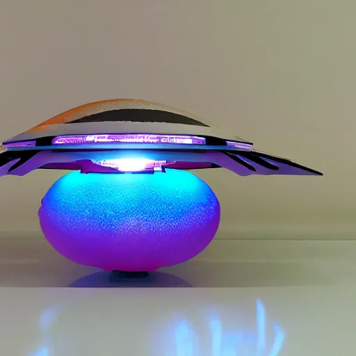 Image similar to ufo sculpture toy on display