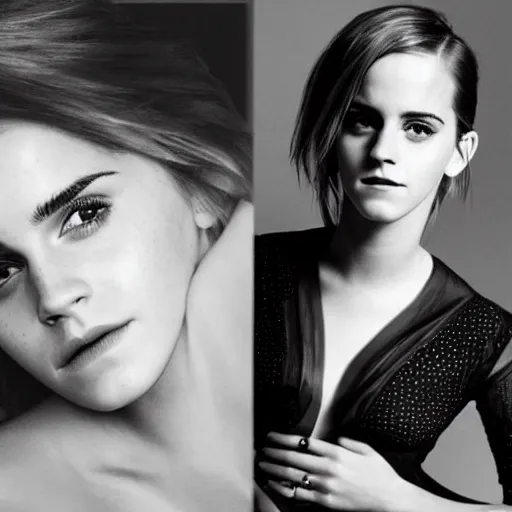 Image similar to emma watson and katy perry photo in the style of sam haskins, on the bed