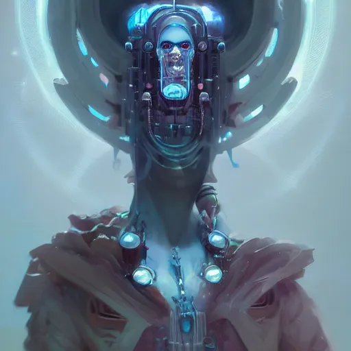 Image similar to portrait of a beautiful cybernetic mage, cyberpunk concept art by pete mohrbacher and seb mckinnon and beksinski and josan gonzales, digital art, highly detailed, intricate, sci-fi, sharp focus, Trending on Artstation HQ, deviantart, unreal engine 5, 4K UHD image