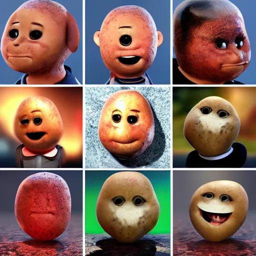 Prompt: montage of the potato in various situations where you'd expect to see a Prime Minister, ultra hd, artstation, award winning, hd, 4k