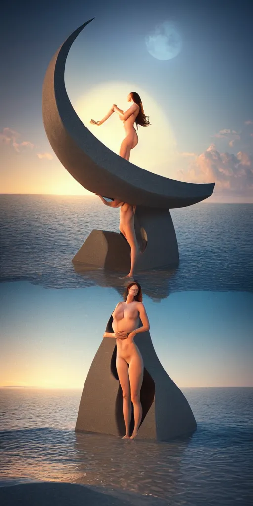 Image similar to a beautiful painting of a woman emerging from a stargate, by the sea by johannen voss by peter kemp by octane render blender 8 k isometric dof spot lighting