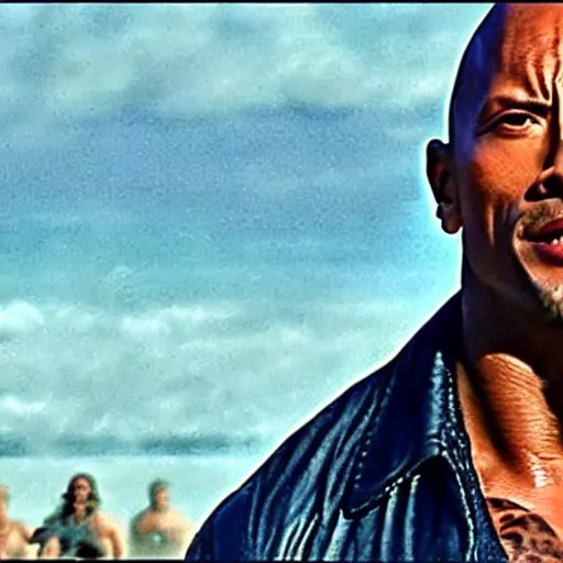 Image similar to Dwayne Johnson in water world 4K quality super realistic