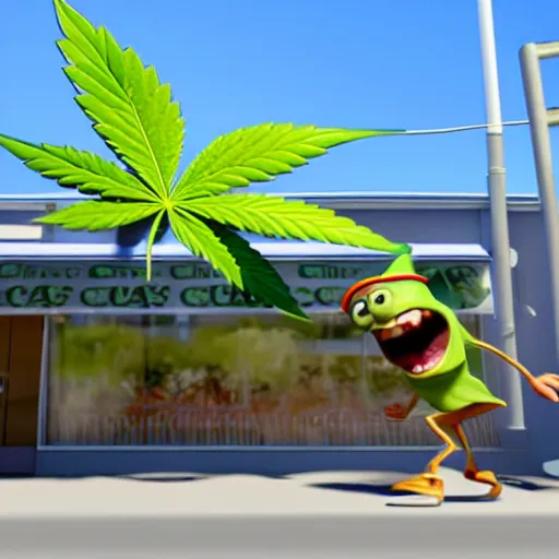 funny cartoon weed plant