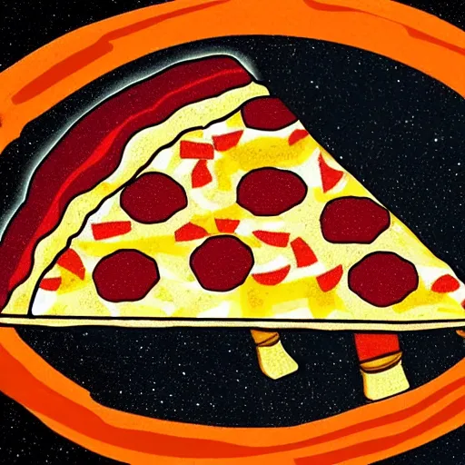 Prompt: a ufo sighting | the UFO is a pizza