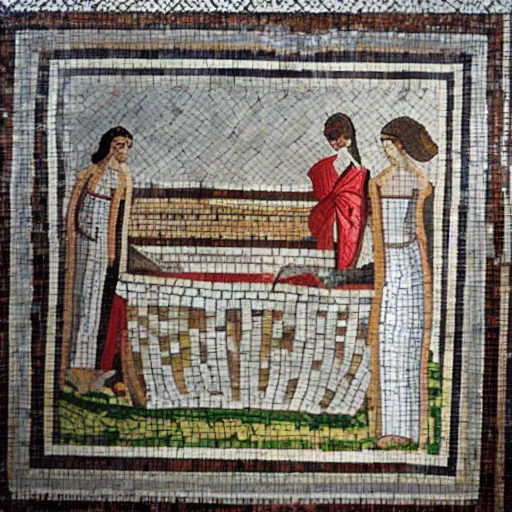 Image similar to roman bath mosaic of emma watson