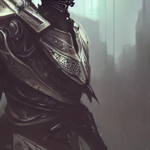 Image similar to !dream futuristic Cyberpunk Dragonborn Samurai, Utra Realistic, concept art, visual development, Clean lines, Higly detailed design, cinematic lighting, excellent composition