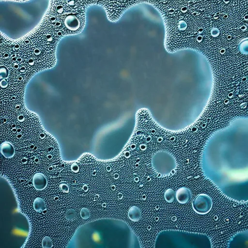 Image similar to a photo of underwater bubbles. Trypophobia. Detailed. High definition. 8k. Photorealism. 35 mm lens. Iso 150. Diaphragm 1.4. trending in pinterest