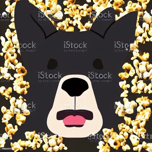 Image similar to french bulldog eating popcorn, vector art