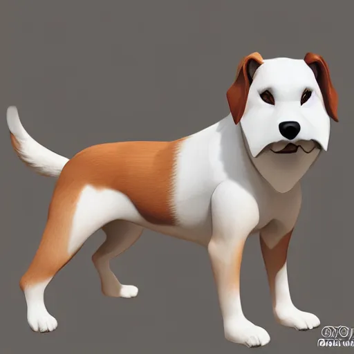 Image similar to a dog that is white and brown and fat, 8k, cute, photorealistic,