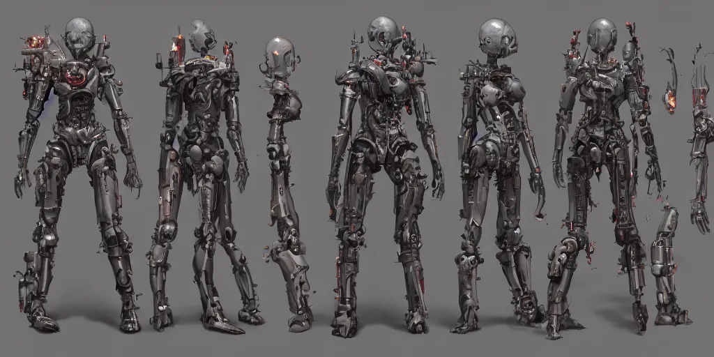 Image similar to bone head design girl full body cyborg , character sheet, Moebius, Greg Rutkowski, Zabrocki, Karlkka, Jayison Devadas, Phuoc Quan, trending on Artstation, 8K, ultra wide angle, zenith view, pincushion lens effect.