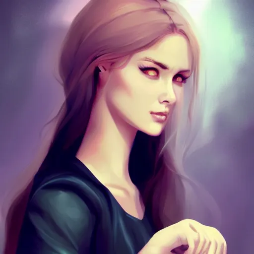 Prompt: digital art of a beautiful woman in the style of charlie bowater