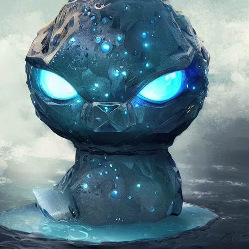 Prompt: water cat golem, digital art, trending on artstation