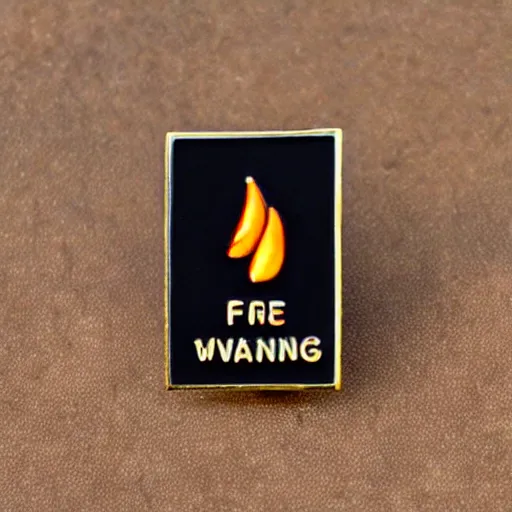 Image similar to simple yet detailed, fire warning flame enamel pin design